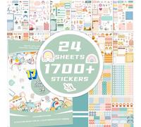 Zayookey 24 Feuilles(1700+) Autocollant Planificateur pour Mensuel Stickers Bullet Journal Planer Stickers Autocollants Calendrier Planification pour Agenda Calendriers Scrapbooking