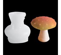 Zayookey 3D Bougie Moulle Resine Epoxy en Forme de Champignon Moule en Silicone Savon Moules de Coulée Resin Candle Molds pour Fabrication de Pendentifs Bricolage (Candle Silicone Mold B)