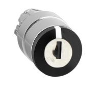 ZB4BG0 Tête for sélecteur à clé, Harmony XB4, métal, noir, 22mm, clé 455, 3 positions, reste en place