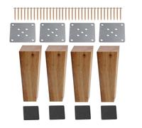 ZBBLADM 4 pièces 15 cm de Hauteur en Bois Massif à Angle Droit trapézoïdal Pieds de Meubles canapé Banc Placard Armoire Pieds canapé Commode Fauteuil Pied