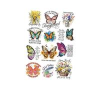 ZBIianxer Autocollants esthétiques à frotter Papillon pour la décoration, C | Décalcomanies en pour verre, décor artisanal, facile à appliquer, fournitures de Journal de fleurs