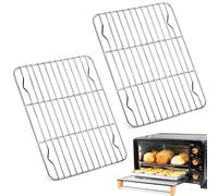 ZBKJYILF Lot de 2 grilles de barbecue en acier inoxydable, idéales pour rôtir, cuire, griller et refroidir - Saine, durable et passe au lave-vaisselle - 21,5 x 4,5 cm