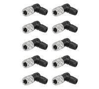ZBLZGP Lot de 10 connecteurs M8 étanches IP67 à 4 broches, code A, 8 mm, connecteur industriel coudé femelle fileté