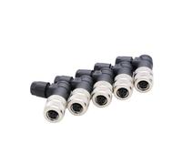 ZBLZGP Lot de 5 connecteurs de capteur M8 à 4 broches femelle coudée à vis verrouillables IP67 étanches filetés Fil de couplage circulaire LED circulaire