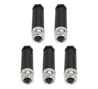 ZBLZGP Lot de 5 connecteurs étanches M8 8 broches droits femelles à vis filetées pour capteur de câble électrique extérieur à souder pour module bus de terrain d'automatisation