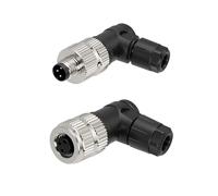 ZBLZGP M8 Connecteur coudé à 90 degrés étanche à 3 pôles 4P Câble de signal d'alimentation Câble de connexion étanche Connecteur mâle + femelle pour capteur d'équipement industriel 1 paquet
