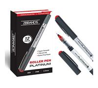 ZBRANDS ZB Stylos Bille Rouges, Pointe Fine 0,5 mm, Lot de 12 | Encre Fluide et Intense, Séchage Rapide, Très Précis