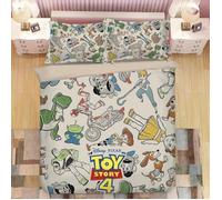 ZBT025400 Parure de lit 3 pièces Disney Pixar Toy Story (housse de couette et drap-housse) - Taille Queen 200X200CM