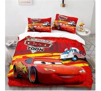 ZBT080119 Parure de lit Cars Flash McQueen rouge, housse de couette Cars, décoration de chambre pour enfants, parure de 140X200CM