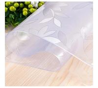 ZBXXSC Film de Protection de Table Transparente Mat avec Bord biseauté Nappe Transparent PVC Imperméable Motif Floral Protection pour Marbre/Verre Table(180x45cm Rechteckig)