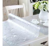 ZBXXSC Film de Protection de Table Transparente Mat avec Bord biseauté Nappe Transparent PVC Imperméable Motif Floral Protection pour Marbre/Verre Table(85x140cm Rechteckig)
