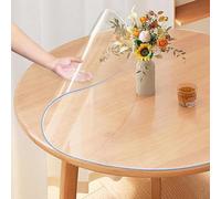 ZBXXSC Nappe Ronde Transparente Épaisseur De Table Anti-Tache avec Bords Inclinés Épaisseur 2mm/3mm pour Cuisine Salle À Manger en Bois Housse De Protection(2mm,Round 60cm)