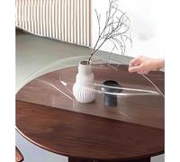 ZBXXSC Nappe Transparente épaisse 3 mm Film De Table Ronde Transparent en PVC Imperméable Et Facile à Nettoyer Protection pour Cuisine Salle à Manger(Clear,Round 90cm)