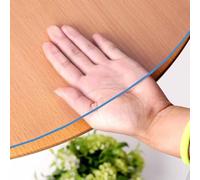 ZBXXSC Nappe Transparente épaisse Ronde Film De Table 3 mm Transparent en PVC Imperméable Et Facile à Nettoyer Protection pour Cuisine Salle à Manger(Clear,Round 115cm)