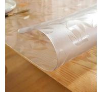 ZBXXSC Nappe Transparente Mate Givrée Imperméable Motif Floral Transparent Protection pour Tables en Marbre en Verre et à Surface Brillante(80×150cm)