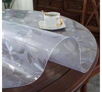 ZBXXSC Nappe Transparente Rond 2 mm Imperméable Protection Table Transparent Givrée Protection pour Salle À Manger Table Basse(C,100cm Rund)