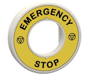 ZBY9W2B330 - Panneau d'arrêt d'urgence/arrêt d'urgence, 1 LED rouge, 24 V, ar