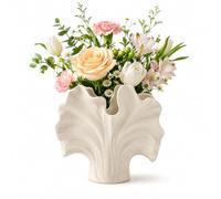 Zbyrithx Vase Moderne en Céramique Objet Décoratif Nordique pour Intérieur | Soliflore Minimaliste Scandinave Bohème Centre de Table Salon Chambre Bureau Étagère Cheminée Fleurs Séchées Pampas Maison