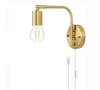 ZBZFGE Applique Murale d'intérieur à intensité Variable avec Prise et Interrupteur, Applique Murale E27 Vintage avec câble de 1,8 m, Bras pivotant réglable, Lampe de Lecture Murale, Lampe de
