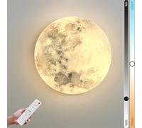 ZBZFGE Applique Murale LED Lune Intérieur Dimmable avec Télécommande 48W Lampe de Chevet Ronde Déco Applique Murale Lune Design Moderne Veilleuse Fond Éclairage Mural pour Chambre, Salon,