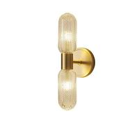 ZBZFGE Applique Murale LED Moderne d'intérieur en Laiton, 10 W, 2 lumières Haut et Bas, Lampe de Chevet Blanc Chaud, Lampe de Nuit LED, Lampe de Couloir, Abat-Jour en Verre pour escalier, hôtel,