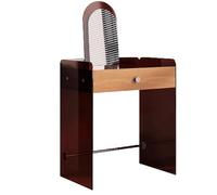 ZBZFGE Bureau de courtoisie avec Miroir, Meuble de Maquillage avec Armoire à tiroirs, Coiffeuse de Chambre à Coucher, Bureau de Maquillage Compact en Acrylique Flottant Marron