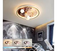 ZBZFGE Plafonnier LED Lune avec télécommande, 68 W, 4800 LM, plafonnier Ultra Fin à intensité Variable pour Chambre de Filles/garçons, Design créatif d'astronaute, Lampe Ronde Moderne pour Chambre