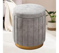 ZBZFGE Tabouret de Coiffeuse avec Rangement, Repose-Pieds de Coiffeuse crème, Banc à Couvercle Amovible pour Salle de Maquillage Salon, Compact - 44 x 34 cm