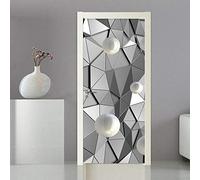 ZCFGG 3D Autocollant Porte Sticker Stickers Géométrie solide grise 77 x 200cm Chambre Salon Décoration De La Maison Stickers Muraux Stickers Amovibles