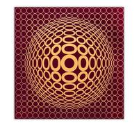 Zchdk Yhdesh Victor Vasarely Poster optique Art visuel abstrait vintage Impression sur toile pour décoration d'intérieur 60 x 60 cm Sans cadre