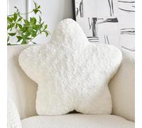 ZCNYCLAM Coussin décoratif en Peluche Douce pour canapé, lit, Bureau, Noël en Forme d'étoile pour décoration d'intérieur pour Chambre à Coucher, Salon (Blanc)