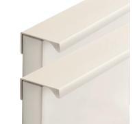 zcru004 Alliage D'aluminium Poignee Invisible Poignées de Meuble Boutons de Portes Poignée Cuisine Tirettes de Tiroir Tirer La Poignée, Blanc Coquillage 2 Pièces (Length 120mm)