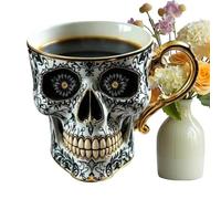 ZCSXK Tasse à café en résine terrifiante motif tête de mort