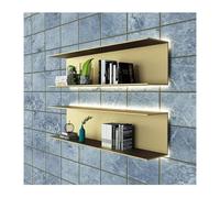ZCXMNL Étagère Flottante avec Lumière LED Intégrée, Étagères Murales, Présentoir Créatif en Métal for Entrée, Salon, Chambre, Cuisine Et Salle De Bain Contient Seulement 1 Pièce(Gold,120x15x20cm)