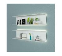 ZCXMNL Étagère Flottante avec Lumière LED Intégrée, Étagères Murales, Présentoir Créatif en Métal for Entrée, Salon, Chambre, Cuisine Et Salle De Bain Contient Seulement 1 Pièce(White,120x15x20cm)
