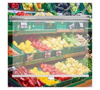 ZCXMNL Generic Stores Enrouleurs Transparents avec Poignée Poreux PVC Respirant Ombre Vitrine Rideau en Plastique for Supermarché Légumes Fruits Frais Store(W60xH120cm)