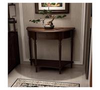 ZCXMNL Table Console Demi-Lune, D’entrée Demi-Cercle en Bois Massif avec Tiroir, Tables De Canapé Semi-circulaires, Décor Couloir Et(Dark Walnut,90cm)