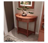 ZCXMNL Table Console Demi-Lune, D’entrée Demi-Cercle en Bois Massif avec Tiroir, Tables De Canapé Semi-circulaires, Décor Couloir Et(Red,60cm)