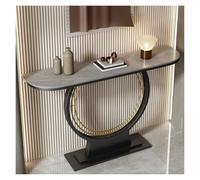 ZCXMNL Table Console Dorée for Entrée, Industrielle Étroite avec Cadre en Métal, for Salon Et Chambre À Coucher(Black+Grey,80cm)