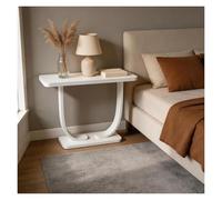 ZCXMNL Table Console en Bois Massif, D'entrée Étroite for Derrière Le Canapé, De Salon Forme U avec Étagère Rangement(White,110cm)