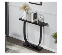 ZCXMNL Table Console en Bois Massif, D'entrée Étroite for Derrière Le Canapé, De Salon Forme U avec Étagère Rangement(Black,90cm)