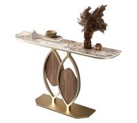 ZCXMNL Table Console en Pierre Dorée for Entrée, Côté Canapé Étroit, Tables De Métal, for Salon, Couloir, Chambre À Coucher(Gold,80cm)
