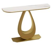 ZCXMNL Table Console Étroite avec Rangement, Assemblage sans Outils Et Dessus Résistant Aux Rayures, Peu Encombrant for Les Appartements Petits Espaces(Gold+White,100cm)