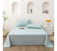 ZCXRYFL Drap Plat pour Sieste Dodo Linge De Lit pour Maison- Couverture Fine DéCorative pour Matelas 1~2 Personnes, Draps-Lit Doux Et LéGer, Tissu en Coton Lavé Doux pour La Peau(220x230cm,Green 2)
