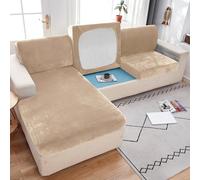ZCXRYFL Housse De Coussin De Canapé De SièGe Extensible d'angle 3 2 4 1 Places Housses De Coussin De Remplacement en Velours pour Coussin/Dossier Individuel(3 Seater Cover L: 150-190cm- W: 50-65cm,C)