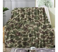 ZDABAOEC Plaid Polaire, Motif Camouflage Militaire, Couverture Lit 1 Personne, Jete de Canape 130x150, Couvertures et Plaids Flanelle Ultra Doux