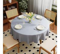 Zdada Nappe lavable, ronde, diamètre 120 cm, en polyester, résistante aux rayures et anti-taches, pour l'extérieur, pour jardin, salle à manger, fêtes et maison, grise