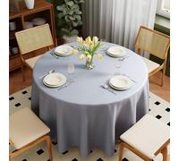 Zdada Nappe lavable, ronde, diamètre : 275 cm, en polyester, résistante aux rayures et anti-taches, pour l'extérieur, pour jardin, salle à manger, fêtes et hall de maison - Gris