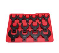 ZDETGU Jeu de Clés Jumbo Crowfoot, 14 Pièces, Entraînement 1/2 Pouce | Oxyde Noir, Raccords de Tuyauterie à écrous Robustes, Têtes à extrémité Ouverte, Espaces Confinés, Poignée en L Compatible