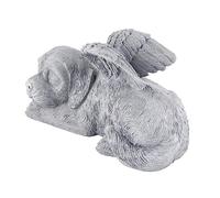 ZDETGU Statue Commémorative pour Animaux de Compagnie, Sculptée à la Main, Sculpture d'ange Endormi, pour Jardin, Pierre Tombale, Décor Souvenir pour aux Animaux de Compagnie (Chien Ange)